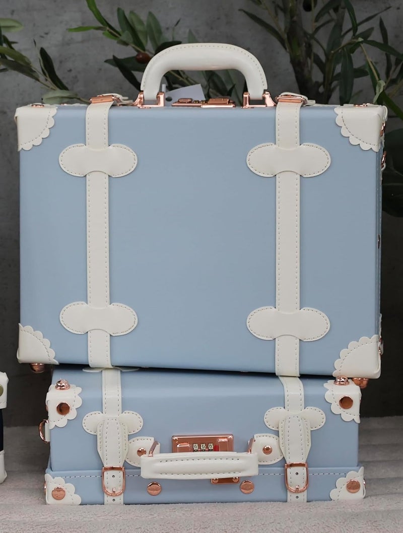 DAISY FIELDS Baby boy keepsake trunk. Azul & Marine Blue Collection. Keepsake suitcase. Designed in Spain (Azul, Petite) - Image 1